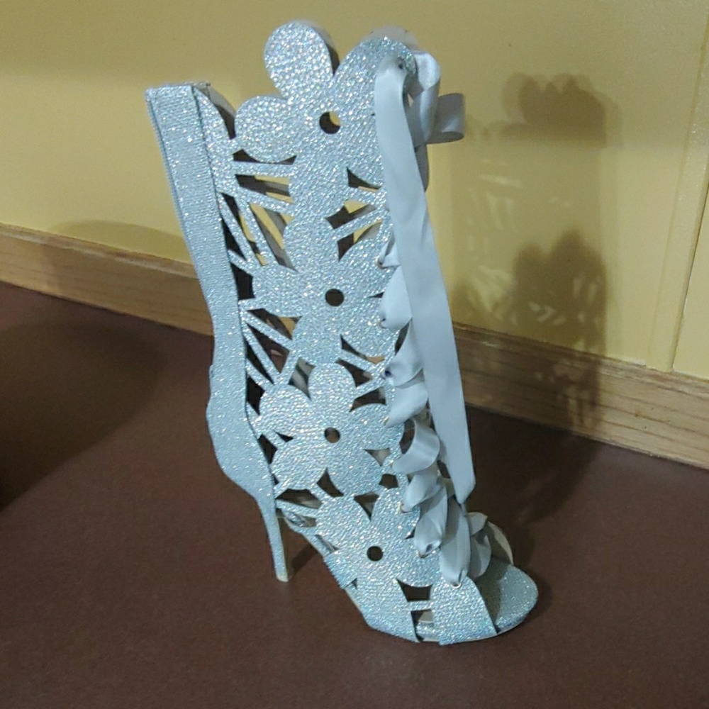 New Rhinestone Lace Up Heels